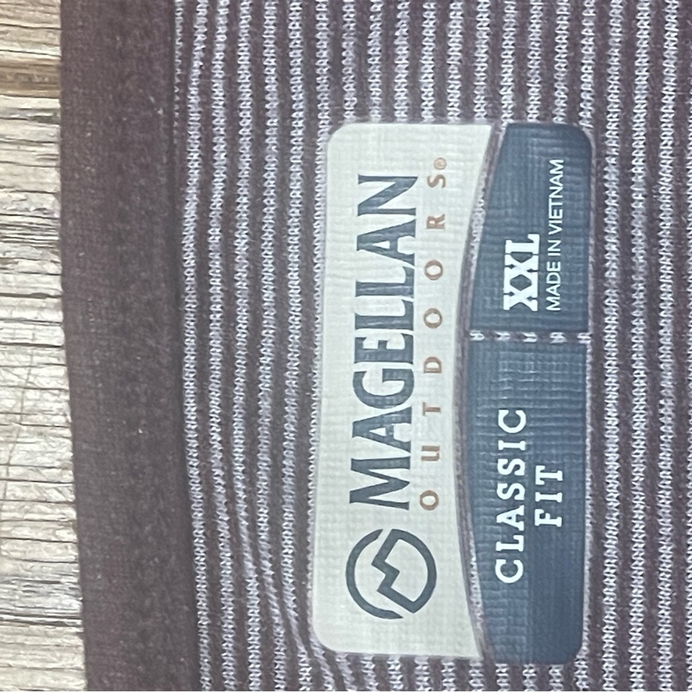 Magellan Outdoor Classic Fit Willow Creek  2XL Purple long sleeved shirt.